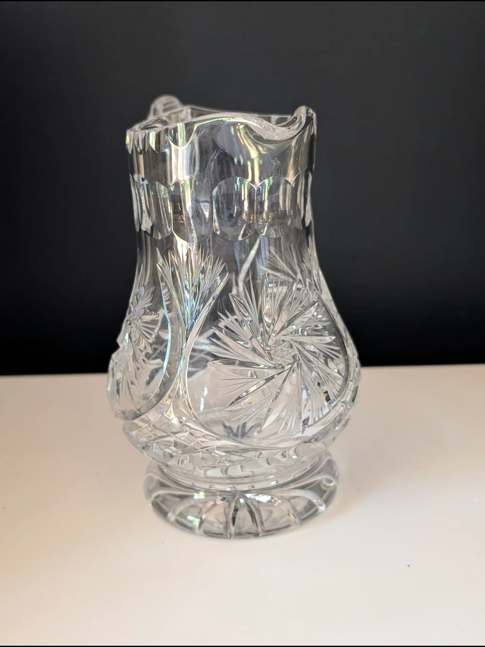 Cut Glass Crystal Pitcher - Clear